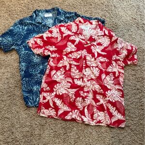 Old Navy Men’s Bundle of 2 Tropical  Print Shirts